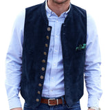 Men's Deerskin Velvet 10-button Suit Vest Best Man Wedding Clothing Jacket Victorian Style Steampunk Casual Business Vest aidase-shop