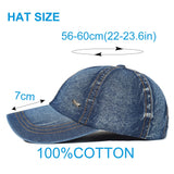 AIDASE  -  Vintage Washed Cotton Baseball Cap Men Women Denim Dad Hat Adjustable Trucker Style Low Profile aidase-shop