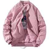 Aidase Winter Bomber Jacket Men Women Air Force Pilot Jacket Solid Fashion Casual Baseball Coat Male Couple Autumn White Black Pink aidase-shop