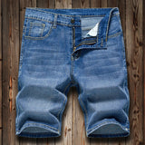 AIDASE  -  Summer Men's Slim Denim Shorts Business Casual Fashion Loose Stretch All-Match Jeans Male High-End Brand Five-Point Pants aidase-shop
