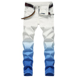 AIDASE  -  Men's Gradient Color Stretch Jeans Y2K Fashion Fancy Color Slim Pencil Pants Streetwear Trousers aidase-shop