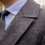 Aidase High Quality Wool Men Suits Thick Custom Made Men Suits Double Breasted Tuxedos Peaked Lapel Blazer Business Formal Long Coat aidase-shop