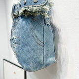 AIDASE  -  Fashion Summer Studs Blue Jeans Luxury Shoulder Bags Brand Designer Buckle Purse Women Crossbody Messenger Handbags aidase-shop