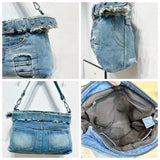 AIDASE  -  Fashion Summer Studs Blue Jeans Luxury Shoulder Bags Brand Designer Buckle Purse Women Crossbody Messenger Handbags aidase-shop