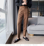 AIDASE  -  Autumn Men's Trousers High-waist Straight Drape Casual Business Dress Pants Office Social Wedding Streetwear Fashion Long Pants aidase-shop