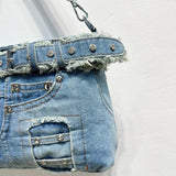 AIDASE  -  Fashion Summer Studs Blue Jeans Luxury Shoulder Bags Brand Designer Buckle Purse Women Crossbody Messenger Handbags aidase-shop