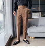 AIDASE  -  Autumn Men's Trousers High-waist Straight Drape Casual Business Dress Pants Office Social Wedding Streetwear Fashion Long Pants aidase-shop