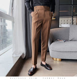 AIDASE  -  Autumn Men's Trousers High-waist Straight Drape Casual Business Dress Pants Office Social Wedding Streetwear Fashion Long Pants aidase-shop