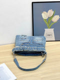 AIDASE  -  Fashion Summer Studs Blue Jeans Luxury Shoulder Bags Brand Designer Buckle Purse Women Crossbody Messenger Handbags aidase-shop
