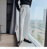AIDASE  -  Autumn Men's Trousers High-waist Straight Drape Casual Business Dress Pants Office Social Wedding Streetwear Fashion Long Pants aidase-shop