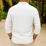 AIDASE  -  Casual Long Sleeve Linen Shirts Mens Vintage Lapel Buttoned Multi Pockets Cargo Shirt Outdoor Fashion Men Solid Color Cardigans aidase-shop