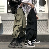 AIDASE  -  Spring Summer New Men's Techwear Overalls Cargo Pants Hip Hop Tide Drawstring Sports Women Wide Leg Pocket Overalls aidase-shop