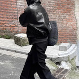 AIDASE  -  Fall Winter Trendy Mens Leather Jackets Streetwear Vintage Turn-down Collar Zip-up PU Leather Coats Men Stylish Slim Outerwear aidase-shop