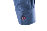 AIDASE  -  Spring and Autumn Men's Casual Shirt Pocket Leather Slim-fit Long Sleeve Denim Shirt aidase-shop