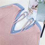 AIDASE  -  Women V-Neck Slim Fit Off Shoulder Pullovers Spring Autumn Hollow Out Backless Knit Sweater Top Slim Sexy Knitwear Top aidase-shop