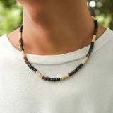 AIDASE  -  Bohemian Style Men's Wooden Bead Necklace Men's Trendy High-end Niche Beaded Coconut Shell Clavicle Chain aidase-shop
