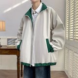 AIDASE  -  Spring Autumn Men Jacket Double-sided Wear Collar Design Version Loose Slim Fashion Trend All-purpose Fabric Breathable Comfort aidase-shop