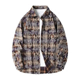 AIDASE  -  Lapel Collar Casual Shirt Jacket Retro Plaid Tie-dye Men's Cotton Shirt Coat Long Sleeve Casual Single Breasted 5Colors aidase-shop