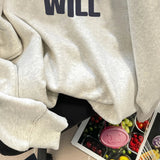 AIDASE  -  Korean Simple Letter Sweatshirt for Women Spring Autumn Thin Loose Long Sleeve Pullover  Lady Casual O-Neck Tops aidase-shop
