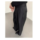 AIDASE  -  Men's High-Waisted Wide-Leg Trousers with Pleated Detail Casual Pants aidase-shop