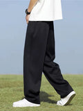 AIDASE  -  Summer Straight Pants Korean Fashion Casual Trousers Lightweight Breathable Semi-Wide Slacks Drape Suit Street Pants Male aidase-shop