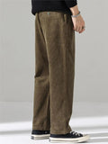 AIDASE  -  Loose Straight Leg Corduroy Men's Pants Spring Autumn New American Retro High Waist Wide Leg Casual Trousers for Men aidase-shop