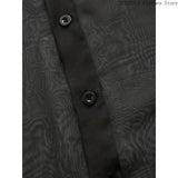 AIDASE  -  Men's Summer Black Thin See-through Clothes Men's Casual Shirt Breathable Blouse Night Bar Club Sexy Costume aidase-shop