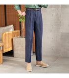 AIDASE  -  High Waist Trousers Pant For Man OfficeTrouser Business Casual Pant British Social Club Outfits Pantalones Hombre Excluding Belt aidase-shop