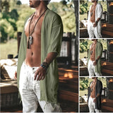 AIDASE  -  New Summer Men's Tulum Holiday Casual Cardigan Beach Tassel Sun Protection Clothing Men aidase-shop
