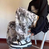 AIDASE  -  American Washed Tie Dye High Street Casual Pants Loose Straight Leg Long Trousers Men Women New Fashion Spring Autumn Versatile aidase-shop