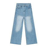 Aidase Men's Vintage Jeans Fashion Washed Street Casual Wide Leg Denim Pants Summer Distressed Loose Male Versatile Trousers aidase-shop