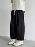 AIDASE  -  Summer Men's Linen Wide-Leg Cropped Pants High Waist Drawstring Casual Trousers aidase-shop