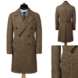 Aidase Trench Coat Men Autumn and Winter New Houndstooth Long Woolen Coat for Men Business Casual Windbreaker Men Clothing aidase-shop