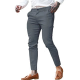 AIDASE  -  Men's Twill Cotton Stretch Fashion Youth Street Slim Pencil Skinny Pants aidase-shop