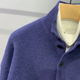 Aidase Hip Hop Urban Style Sweater Cardigan Korean Grunge Knitted Button Jacket for Men Winter New Half Turtleneck Solid Knitted Coat aidase-shop