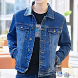 Aidase Denim Jackets Man Black Short Jeans Coat for Men Casual Slim Button G New in Original Korea Winter Oversize Size L Outwear Large aidase-shop
