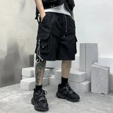 AIDASE  -  Summer Men's Workwear Shorts Trendy Brand Ins High Street Loose Outerwear Knee-length Pants Trendy Straight Pockets aidase-shop