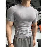 AIDASE  -  Fitn Training Clothes Qui Dry ort Sve Men's Summer Running Sports Crion Elastic Muscle T-irt aidase-shop