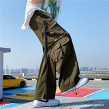 AIDASE  -  Japanese Overalls Men Functional Multi-pocket Pants Korean Urban Streetwear Trend High-end Elastic Waist Lace Casual Trousers aidase-shop