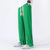 AIDASE  -  Summer High Quality Ice Silk Wide Leg Pants for Men's New Trendy Versatile Floor Sweeping Straight Leg Casual Sports Pant aidase-shop