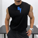 Aidase Oversized 100% Cotton Star Print Vest Men Sleeveless Profile Loose Tshirt Summer Fitness Muscles Tank Top For 150KG Fat Man