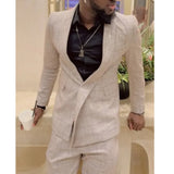 Aidase Asymmetry Blazer Spring Blazer High Quality Personalized Lattice Suit Wedding Dress Two Piece Men Tuxedo Suit aidase-shop