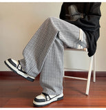 AIDASE  -  American Retro Casual Pants Men Summer Thin Breathable Cool Trendy Loose Straight Leg Floor-Length Long Pants Men aidase-shop
