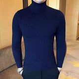 Korean Fashion Autumn Men Casual Vintage Style Sweater Wool Turtleneck Oversize  Winter Men Warm Cotton Pullovers Sweaters aidase-shop