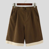 AIDASE  -  Men Shorts Patchwork Button Loose Korean Style Casual Men Bottoms Streetwear Summer 2025 Fashion Male Shorts S-5XL aidase-shop