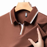 Aidase Perfect Men's V-neck Polo Shirt, Summer Short-Sleeved Top, Men's Advanced Clothes Suitable for Business and Leisure aidase-shop