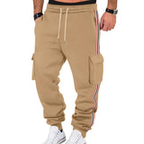 AIDASE  -  Men's Striped Side Cargo Joggers Loose Fit Drawstring Casual Sports Pants With Multi Pockets aidase-shop