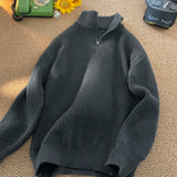 Aidase winter outfits men Women's Men's Y2K Turtleneck Sweater Knit Sweatshirts Coat For Men Knitwear With Zipper Korean WInter Outer Pullovers Men Blouse aidase-shop