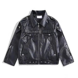 AIDASE  -  Korean Style Y2k Black Leather Jacket Mens Autumn Winter Fashion High-End Motorcycle Clothing Versatile Loose Workwear Jacket aidase-shop
