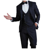 AIDASE  -  Shine Wedding Men Suit Business Wear Tailor-Made Gentleman Tuxedo 3 Pcs Coat Vest Pants Party Singer Groom Suits Size Customized aidase-shop